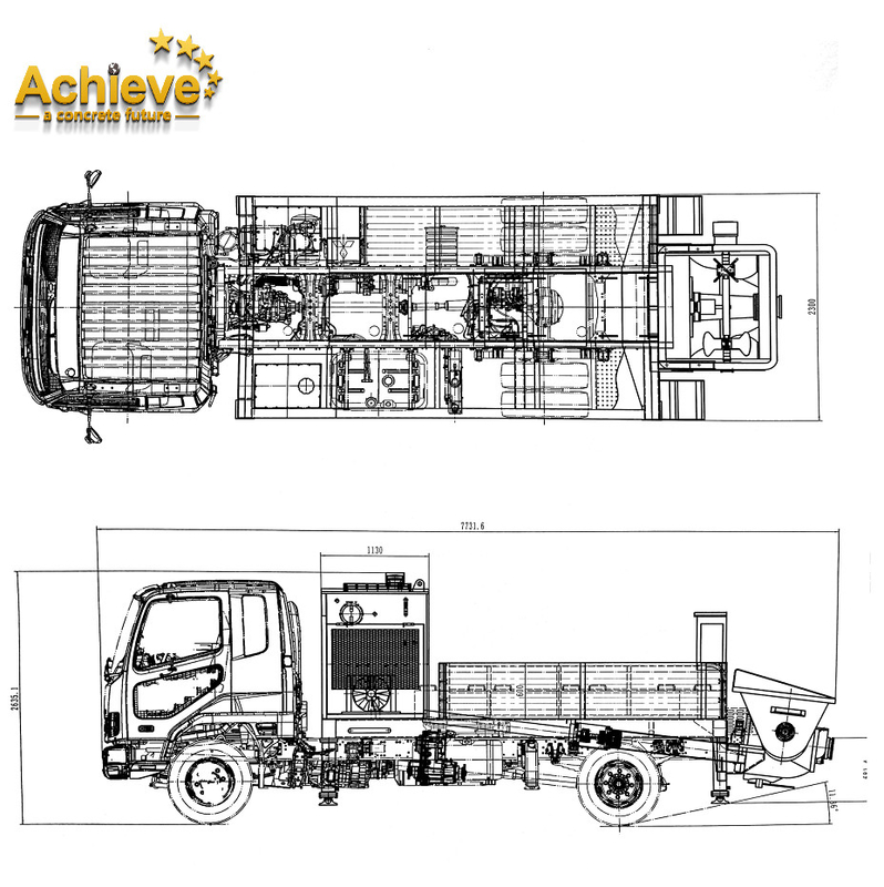 O caminhão conduzido PTO montou a linha concreta ³ /H da bomba AI-50CLPP 40M para Austrália